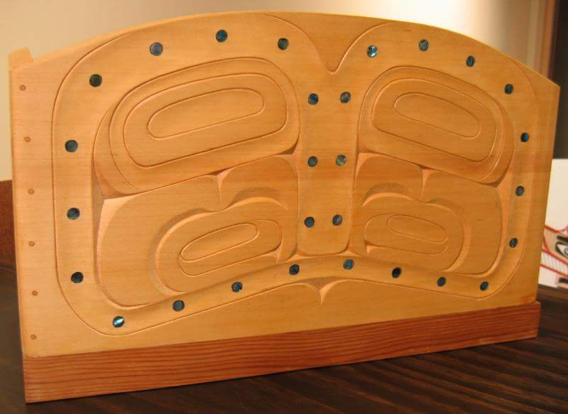 Yellow cedar whale bentwood bowl